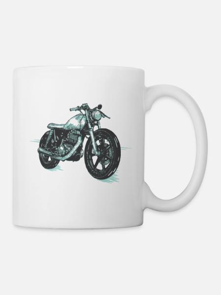 Motorcyclist classic motorcycle racing - Mug - white