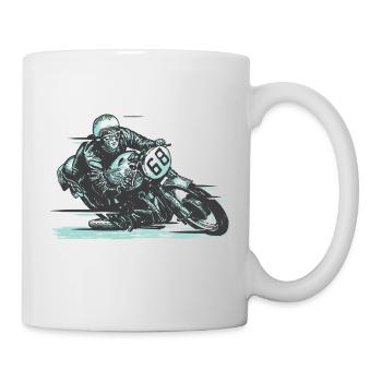Motorcyclist classic motorcycle racing - Mug - white - Right