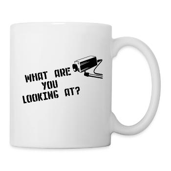 WHAT ARE YOU LOOKING AT CCTV Camera Street Art - Mug - white - Right