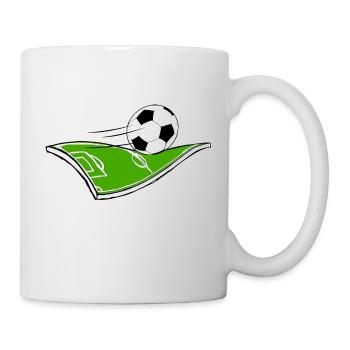 fussball zeichnung feld und ballon - Tasse - Weiß - Rechts