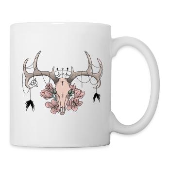 Skull | Flowers | Runes | viking - Mug - white - Right
