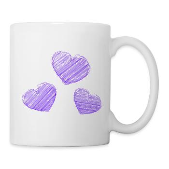 HERZ. HERZ. HEILIGER VALENTINSTAG. LIEBE. LIEBE. HERZ - Tasse - Weiß - Rechts