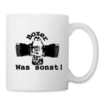 Boxer was sonst! schwarz/transparent, für Fans. - Tasse - Weiß - Rechts