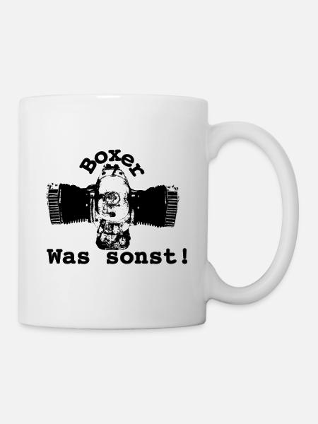 Boxer was sonst! schwarz/transparent, für Fans. - Tasse - Weiß