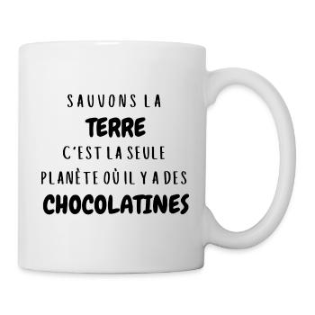 Sauvons La Terre, Chocolatines - Mug blanc - blanc - Droite
