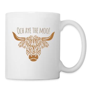 Och aye the moo Agriculteur Haute Terre d’Ecosse - Mug blanc - blanc - Droite