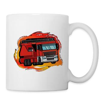 Camion pompier enfant - Mug blanc - blanc - Droite