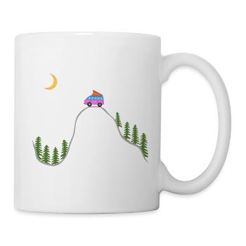 Campingbus Forêt, Tente, Camper, Wilds, Sur le toit - Mug blanc - blanc - Droite