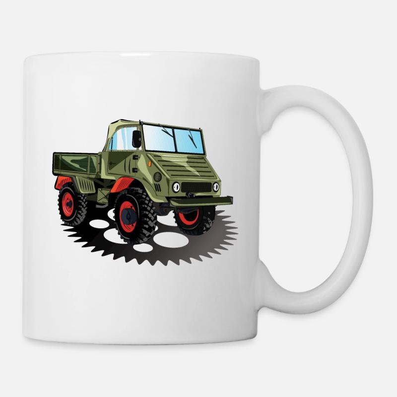 Unimog - Oldtimer - Offroad - Universal Motorgerät - Tasse - Weiß