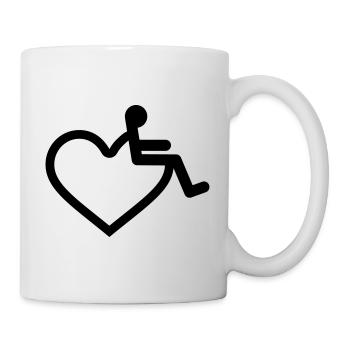 Herz Rollstuhl Behindert - Tasse - Weiß - Rechts