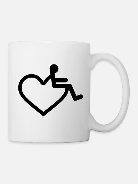 Handicapé cardiaque en fauteuil roulant - Mug blanc - blanc