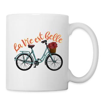 La Vie Est Belle - Das Leben ist schön Französisch - Tasse - Weiß - Rechts