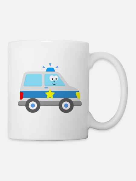 Kinder Polizeiauto - Tasse - Weiß
