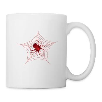 Spinne im Spinnennetz rote Spinne große Spinne - Tasse - Weiß - Rechts
