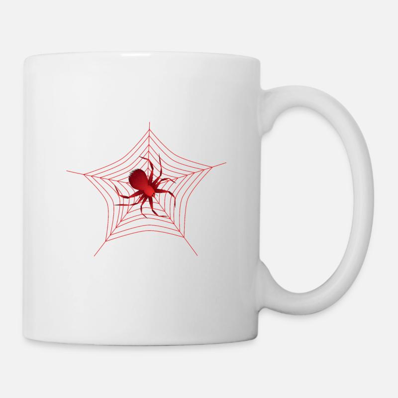 Spinne im Spinnennetz rote Spinne große Spinne - Tasse - Weiß