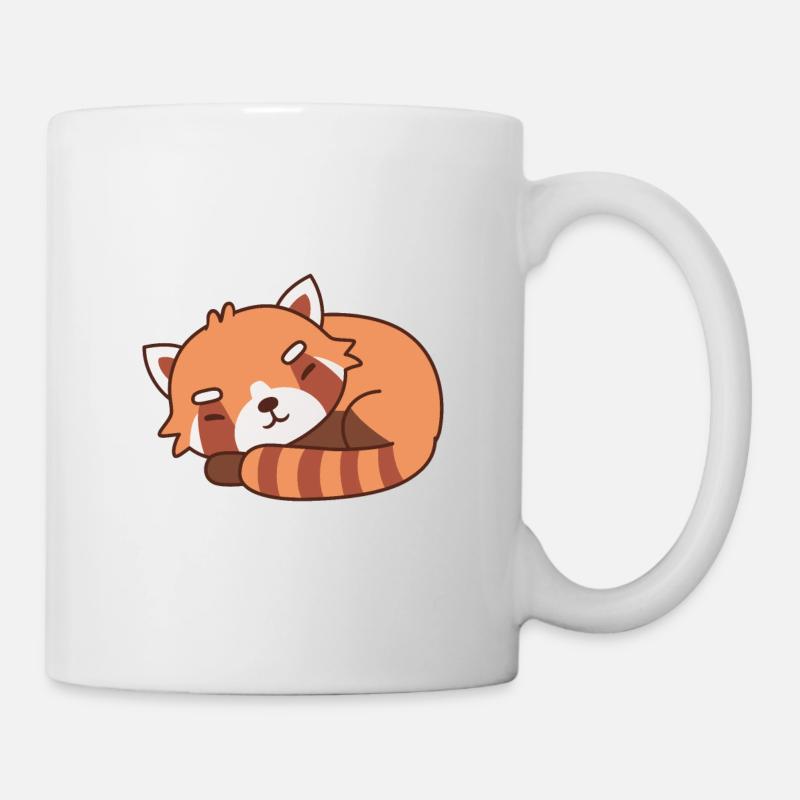 Süßes schlafendes rotes Panda-Doodle - Tasse - Weiß