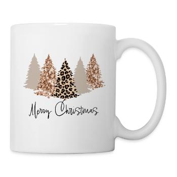 Joyeux Noël Arbre de Noël Glitter Leopard - Mug blanc - blanc - Droite