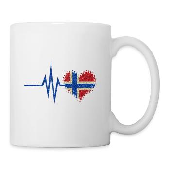 Mon cœur bat pour la Norvège - Coeur Glitter - Mug blanc - blanc - Droite