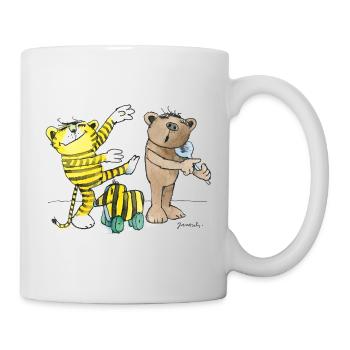 Janosch Tiger And Bear Making Music - Mug - white - Right