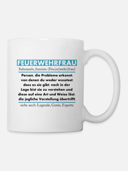 Feuerwehrfrau - Tasse - Weiß