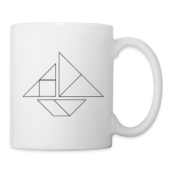 Boat Tangram – Line Art - Mug - white - Right