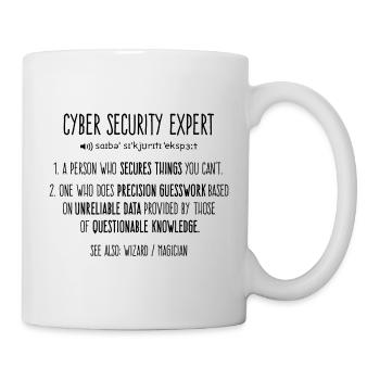 Cyber Security Expert Definition -schwarze Edition - Tasse - Weiß - Rechts