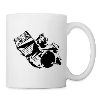 Moteur Simson S51, cyclomoteur, coupe de pilote Simson - Mug blanc - blanc - Droite