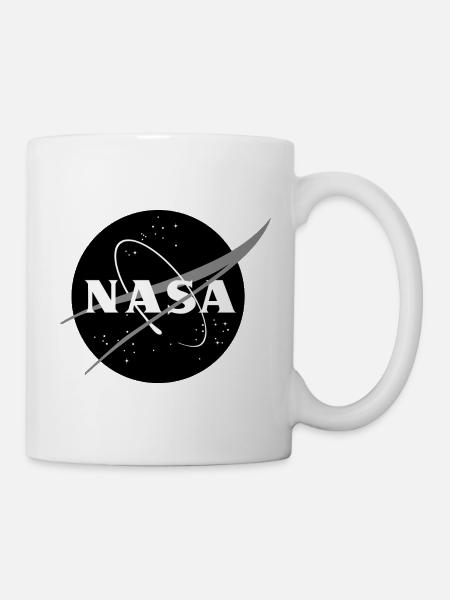 NASA Logo Classique Noir et Blanc - Mug blanc - blanc