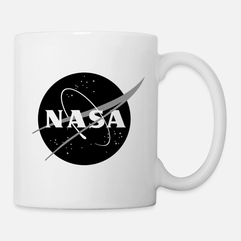 NASA Logo Classique Noir et Blanc - Mug blanc - blanc