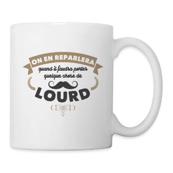 Cadeau humour OSS 117 💪 "quelque chose de lourd" - Mug blanc - blanc - Droite