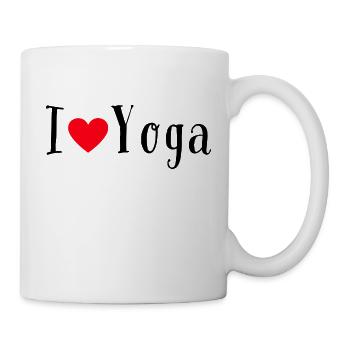 J’aime le yoga Cœur rouge J’aime le yoga - Mug blanc - blanc - Droite