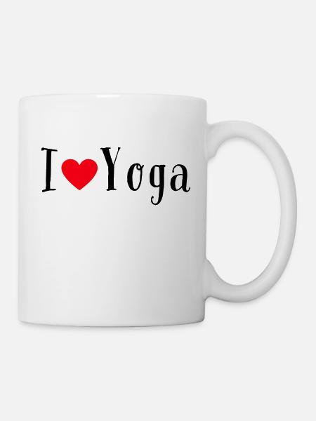 i love yoga herz rot ich liebe yoga - Tasse - Weiß
