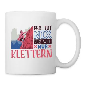 Berg Bergsteigen Kletterer Klettern - Tasse - Weiß - Rechts