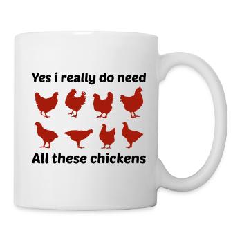Hühnerliebhaber Geflügelzüchter Bauernhof Lustig - Tasse - Weiß - Rechts
