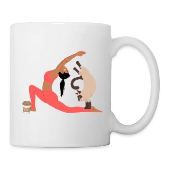 cat, coffee and yoga - Mug - white - Right