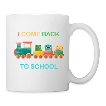 I come back to school, kids school,train - Mug - white - Right