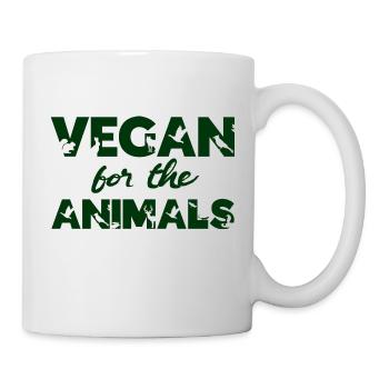 Vegan For The Animals green eco veganism - Mug - white - Right