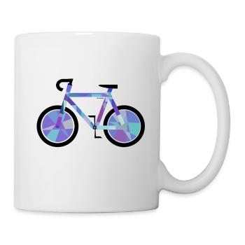 Le vélo géométrique bleu de Cinodrago - Mug blanc - blanc - Droite