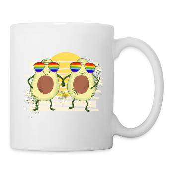 Avocado Gay Pride LGBTQ Regenbogen Sonnenbrille - Tasse - Weiß - Rechts