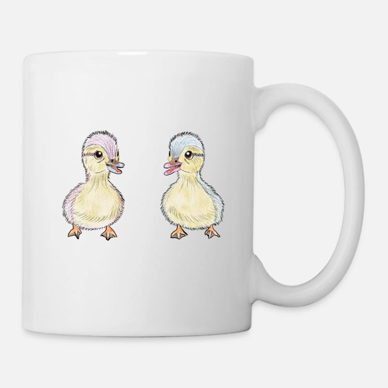 Zwei kleine Enten - Tasse - Weiß