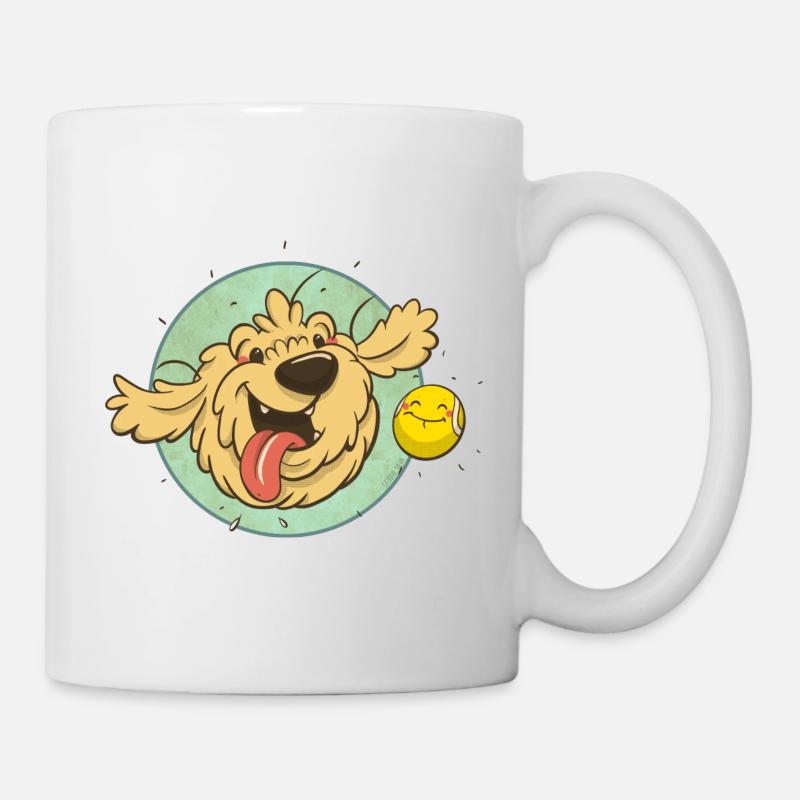 cockapoo Thor with tennis ball - Mug - white