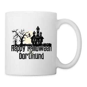 Happy Halloween in Dortmund Stadtnamen Design - Tasse - Weiß - Rechts