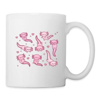 Süßes Schwimmen Axolotls Doodle - Tasse - Weiß - Rechts