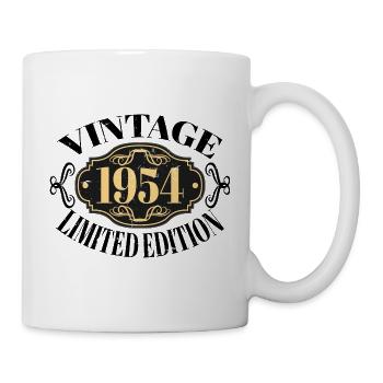 Jahrgang 1954 70. Geburtstag Männer Frauen 70 Jahre alt - Tasse - Weiß - Rechts