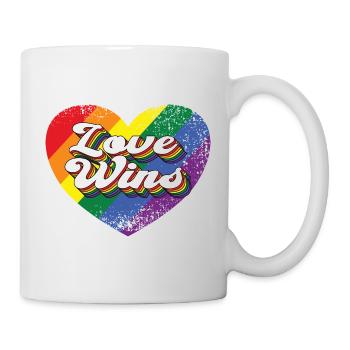 Love Wins LGBTQ Rainbow Heart - Mug - white - Right