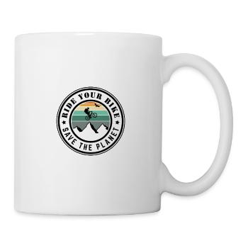 Faites du vélo pour sauver la planète - Mug blanc - blanc - Droite