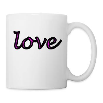 Love rosa - Tasse - Weiß - Rechts
