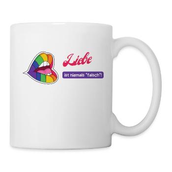 Liebe ist niemals falsch - Tasse - Weiß - Rechts