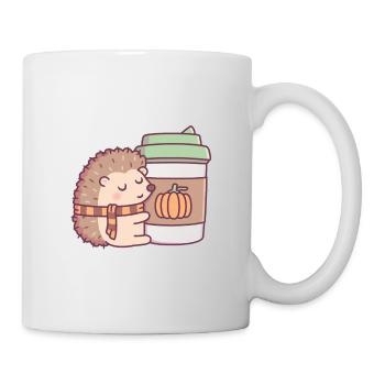 Mignon hérisson étreignant pumpkin spice Latte - Mug blanc - blanc - Droite