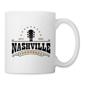 Gitarre Nashville Tennessee Musiker Geschenk - Tasse - Weiß - Rechts